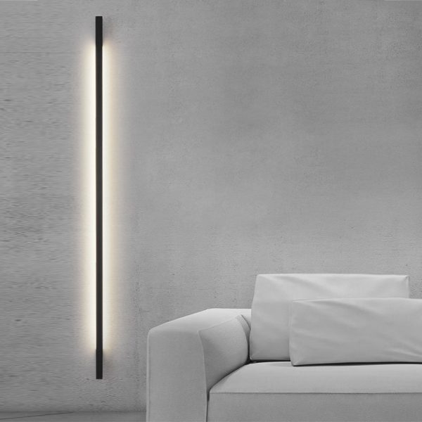 CHWDA24843 Minimalist Strip Three Step Dimming LED Black Postmodern Wall Lamp - Image 7