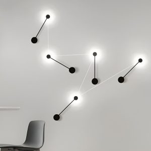 CHWDA24847 Creative Round Line LED Black Nordic Wall Art Light Wall Sconce Lighting