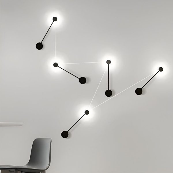 CHWDA24847 Creative Round Line LED Black Nordic Wall Art Light Wall Sconce Lighting