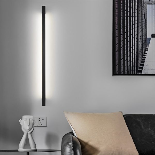 CHWDA24843 Minimalist Strip Three Step Dimming LED Black Postmodern Wall Lamp - Image 6