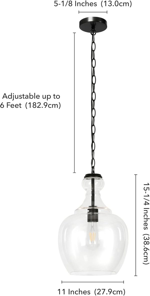 CHWDA24822 Pendant Glass Blackened Bronze - Image 8