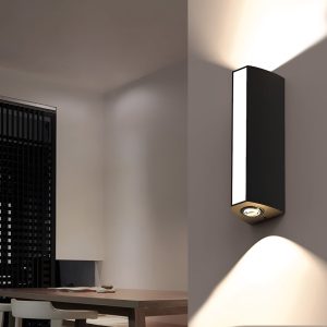CHWDA24844 Rectangular Led Up and Down Lights Waterproof Black Modern Wall Lamp