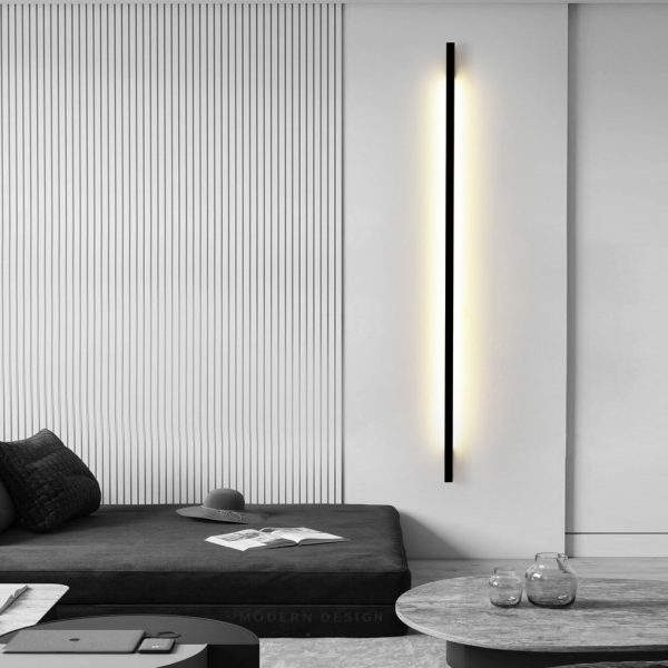 CHWDA24843 Minimalist Strip Three Step Dimming LED Black Postmodern Wall Lamp - Image 4