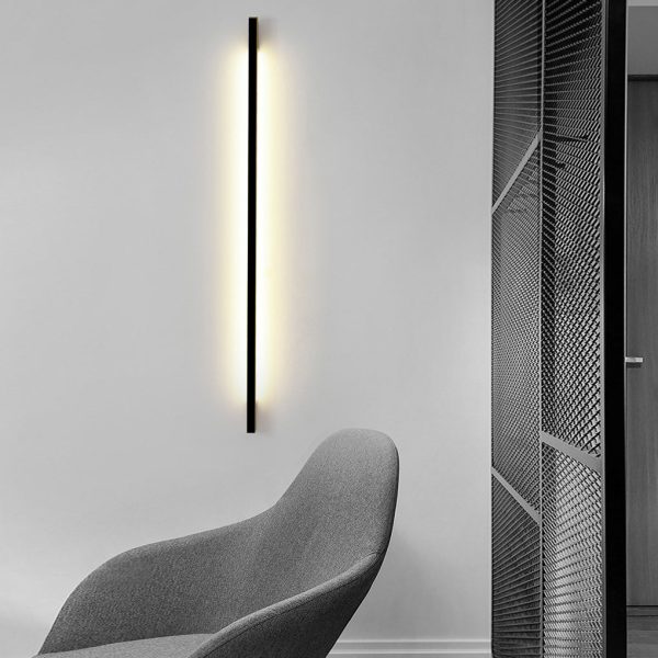 CHWDA24843 Minimalist Strip Three Step Dimming LED Black Postmodern Wall Lamp - Image 3