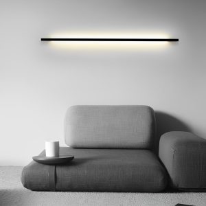 CHWDA24843 Minimalist Strip Three Step Dimming LED Black Postmodern Wall Lamp
