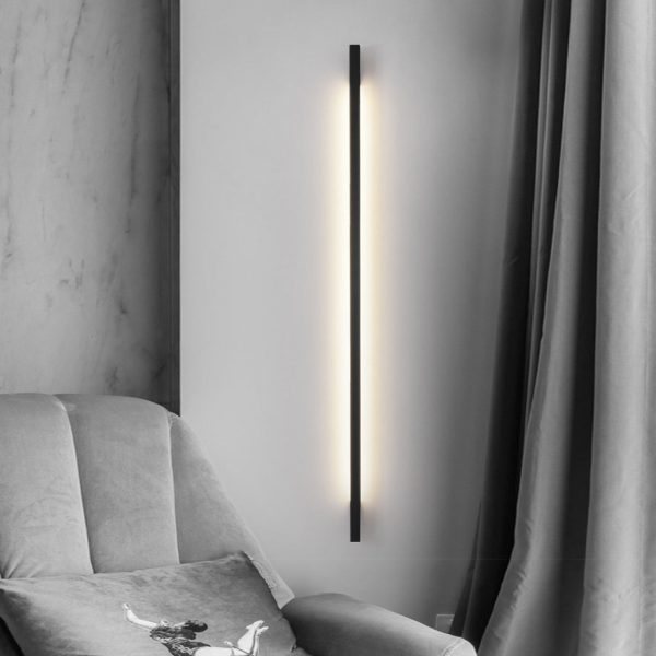 CHWDA24843 Minimalist Strip Three Step Dimming LED Black Postmodern Wall Lamp - Image 2