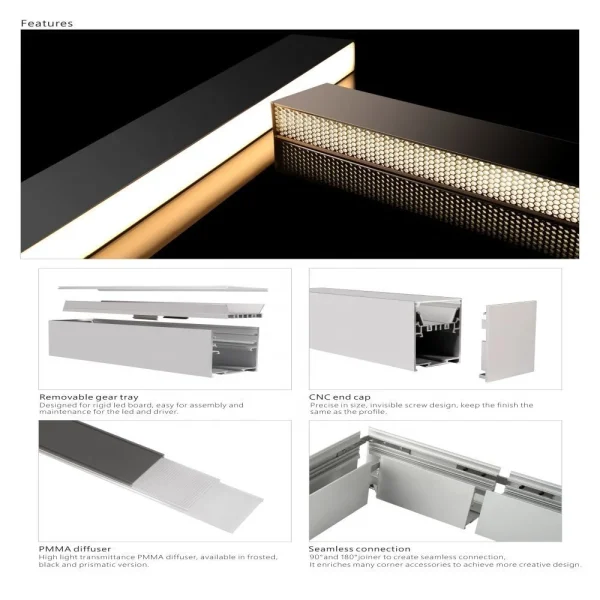 CHWDA24868 Simple modern LED linear office lighting - Image 4