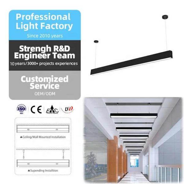 CHWDA24859 35W High Lumen Black Linear Led White Ceiling Office - Image 5
