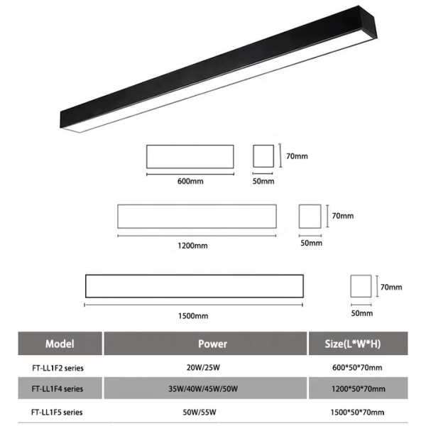 CHWDA24859 35W High Lumen Black Linear Led White Ceiling Office - Image 2