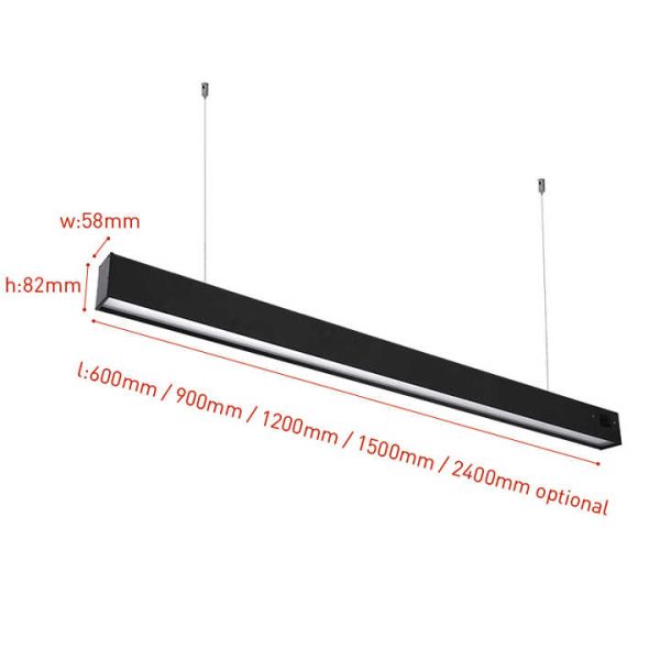 CHWDA24853 Black White Suspended Lighting Hanging Customized Square Led Linear Light - Image 3