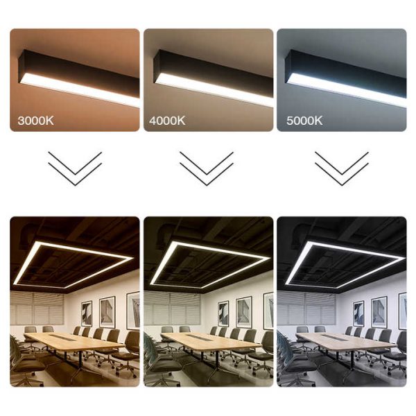 CHWDA24853 Black White Suspended Lighting Hanging Customized Square Led Linear Light - Image 5