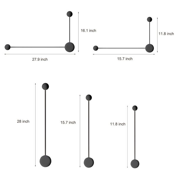 CHWDA24847 Creative Round Line LED Black Nordic Wall Art Light Wall Sconce Lighting - Image 9