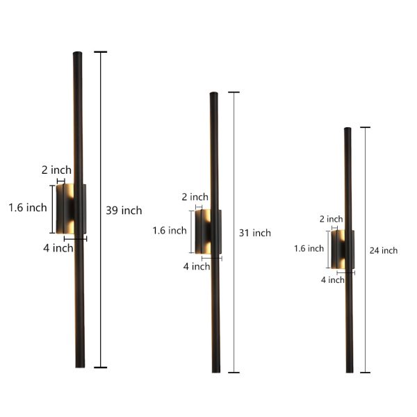 CHWDA24846 Electroplated Metal Strip LED Modern Wall Sconce Lighting Wall Lamp - Image 11